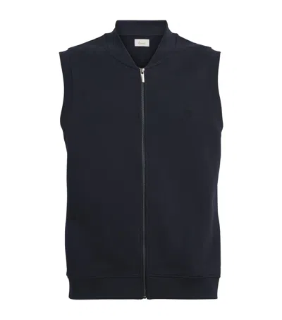 Harrods Cotton Jersey Logo Gilet In Blue