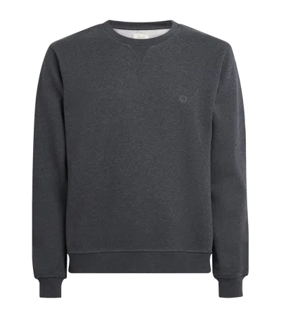 Harrods Cotton Jersey Logo Sweatshirt In Grey