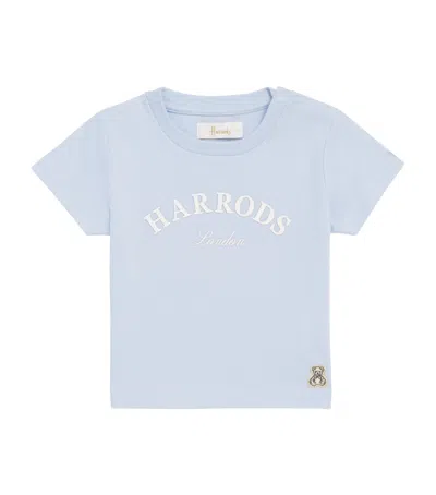 Harrods Kids'  Cotton Jersey Logo T-shirt In Blue