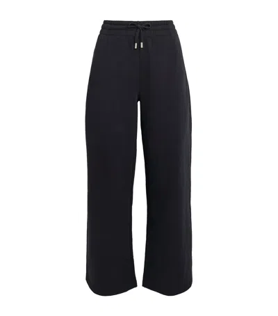 Harrods Cotton Jersey Wide-leg Sweatpants In Black