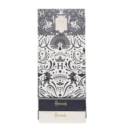 Harrods Cotton Knights Of Brompton Tea Towels In Navy