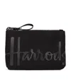 Harrods Cotton Logo Coin Purse In Black