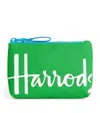 Harrods Cotton Logo Coin Purse In Green