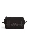 Harrods Cotton Logo Cosmetics Bag In Black