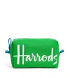 Harrods Cotton Logo Cosmetics Bag In Green