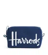 Harrods Cotton Logo Cosmetics Bag In Navy