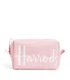 Harrods Cotton Logo Cosmetics Bag In Pink