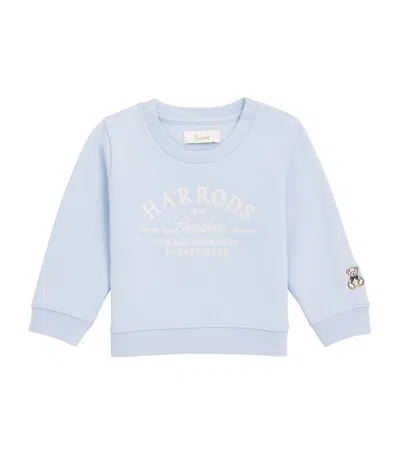 Harrods Kids'  Cotton Logo Sweatshirt In Blue