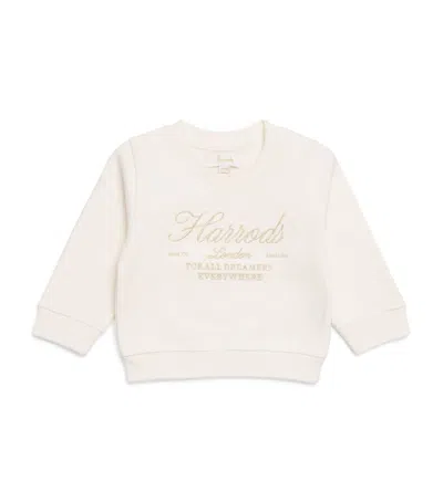 Harrods Kids'  Cotton Logo Sweatshirt In White