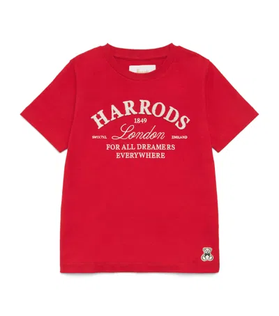 Harrods Kids' Cotton Logo T-shirt In Red