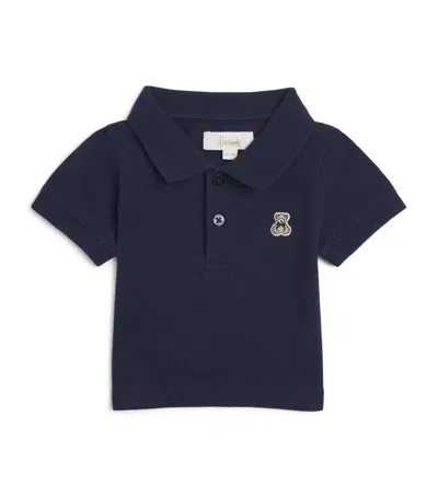 Harrods Kids'  Cotton Polo Shirt In Blue