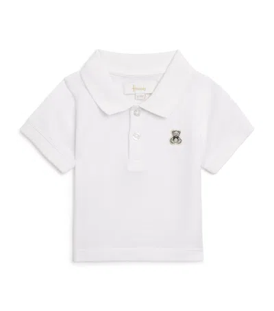 Harrods Kids'  Cotton Polo Shirt In White