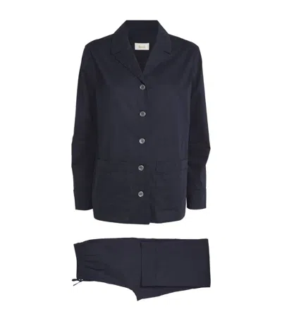 Harrods Cotton Pyjama Set In Navy