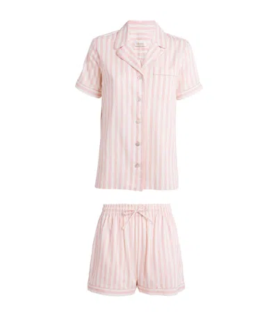 Harrods Cotton Short-sleeve Pyjama Set In Pink