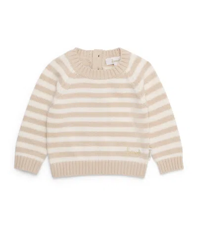 Harrods Kids'  Cotton Stripe Sweater In Beige
