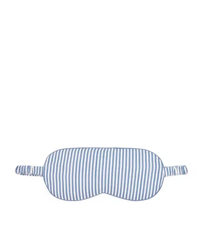 Harrods Cotton Striped Sleep Mask In Blue