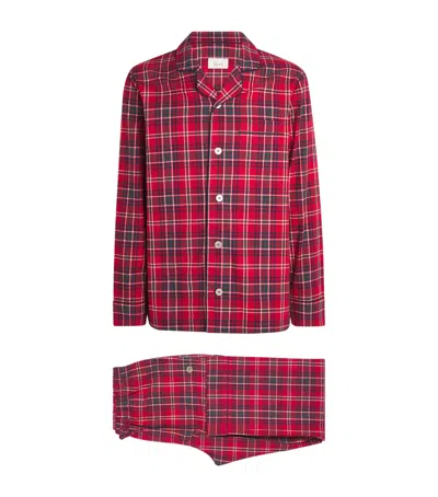 Harrods Cotton Tartan Pyjama Set In Black
