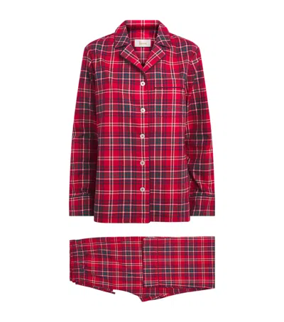 Harrods Cotton Tartan Pyjama Set In Red