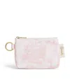 Harrods Cotton Toile Keyring Coin Purse In Pink