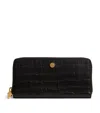 Harrods Croc-embossed Leather Long Wallet In Black