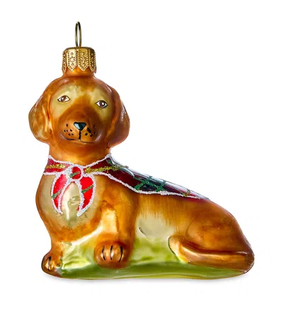 Harrods Dachshund Tree Decoration In Brown