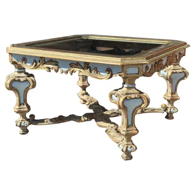 Pre-owned Harrods Early 20th Century Italian Baroque Painted Side Table Labelled  In Gray