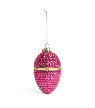 Harrods Embellished Egg Bauble In Pink