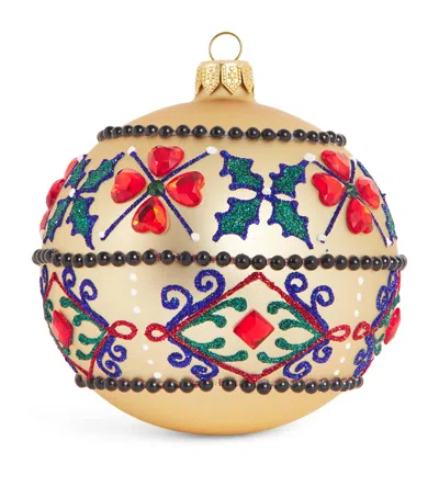 Harrods Embellished Folk Bauble In Gold