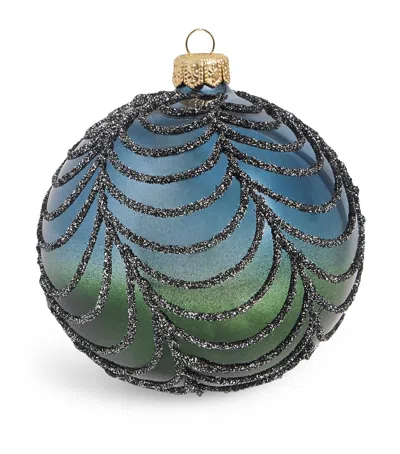 Harrods Embellished Glitter Web Bauble In Blue