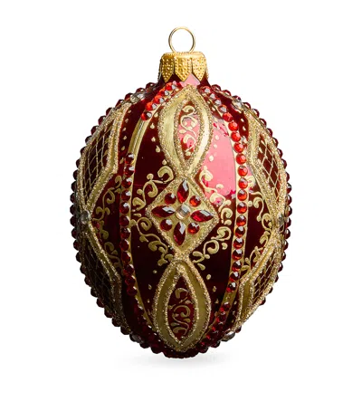 Harrods Embellished Lattice Bauble In Burgundy
