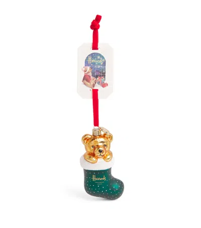 Harrods Embellished Stocking Tree Decoration In Red