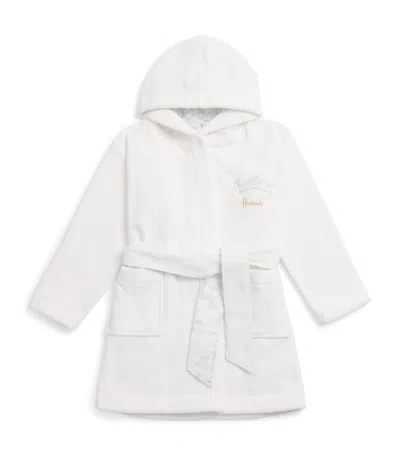 Harrods Kids' Embroidered Crown Bathrobe In White