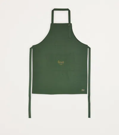 Harrods Embroidered Logo Apron In Green