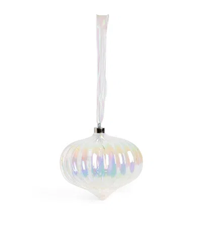 Harrods Extra Large Glass Led Bauble In White