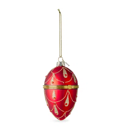 Harrods Fabergé-style Egg Tree Decoration In Red