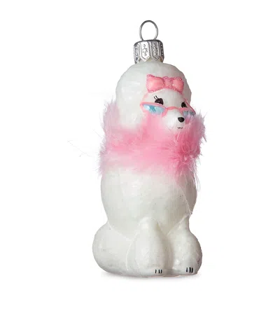Harrods Feathered Poodle Tree Decoration In White