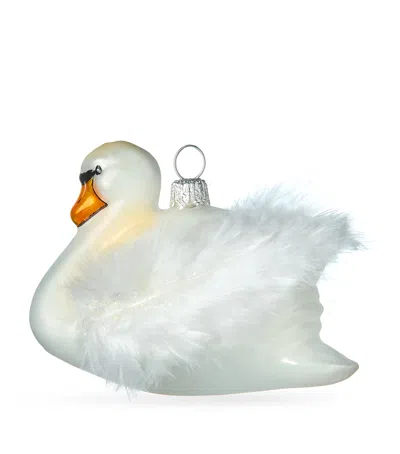Harrods Feathered Swan Tree Decoration In White