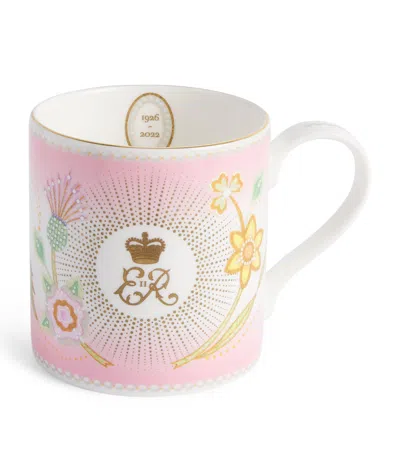 Harrods Fine Bone China Queen Elizabeth Ii Centenary Mug In Pink