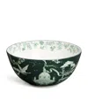 Harrods Fine Bone China Toile Bowl In Green