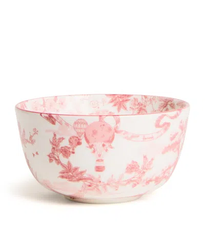 Harrods Fine Bone China Toile Bowl In Pink