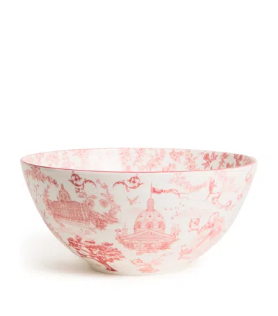 Harrods Fine Bone China Toile Bowl In Pink