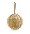 Harrods Floral Embroidered Bauble In Gold
