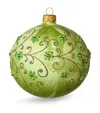 Harrods Floral Glitter Bauble In Green