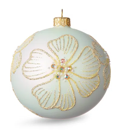 Harrods Flower-embellished Bauble In Green