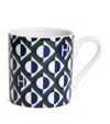 Harrods Geometric Logo Espresso Cup In Blue