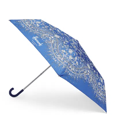Harrods Gilded Butterfly Umbrella In Blue