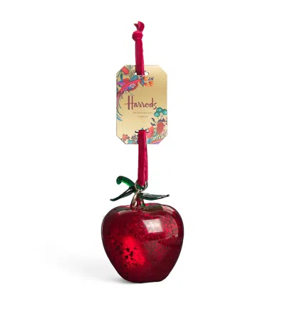Harrods Glass Apple Tree Decoration In Red