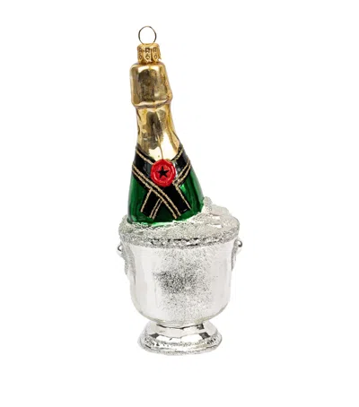 Harrods Glass Champagne And Ice Bucket Tree Decoration In Multi