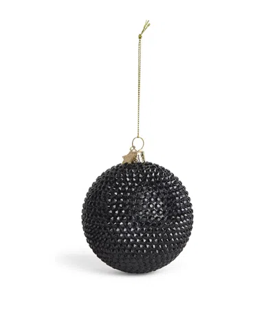 Harrods Glass Embellished Bauble In Black