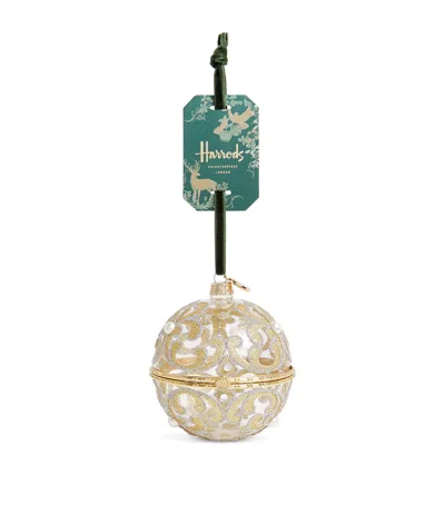 Harrods Glass Embellished Bauble In Gold